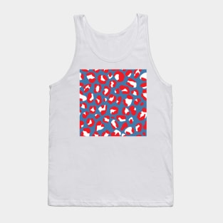 Red White and Blue Leopard Print Tank Top